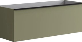 Mobile da bagno sospeso sotto lavabo L 120 x H 40 x P 45.5 cm verde salvia, 2 cassetti Pixel plain