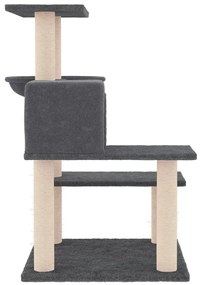 Albero per gatti con tiragraffi in sisal grigio scuro 82,5 cm