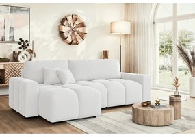 Divano angolare bianco allungabile (con composizione variabile) Luki – Ropez