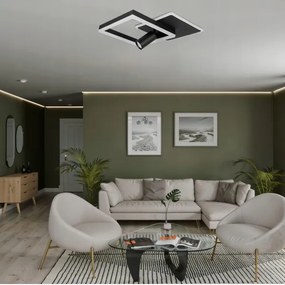 Plafoniera LED/38W/230V + 1xGU10/30W nero