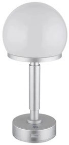 Globo 21034SI - LED Lampada da tavolo ricaricabile HAKU LED/2,5W/5V 2800K argento