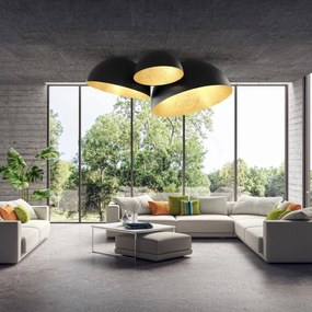 SIGMA Plafoniera Sfera, Ø 50 cm, nero/oro