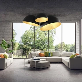 SIGMA Plafoniera Sfera, Ø 50 cm, nero/oro
