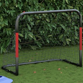 Porta Da Calcio Con Rete Rossa E Nera 90x48x71 Cm İn Acciaio /
