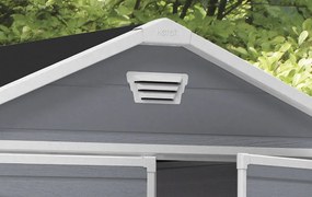 Casetta da Giardino Porta Attrezzi 185,8x236,8x227 cmin Resina Effetto Legno Keter Manor 6x8 Grigia...