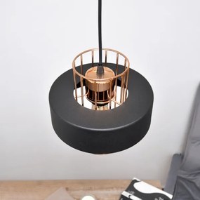 Lampadario LED a sospensione con filo VOLTA 2xE27/15W/230V nero/oro