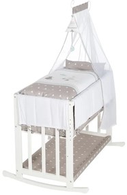 Culla bianca con contenitore e baldacchino 90x45 cm Indibär - Roba