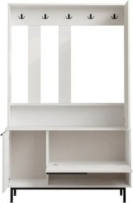 Mobile Da Ingresso Con Scarpiera Appendiabiti E Specchio Orientabile Ocean Bianco