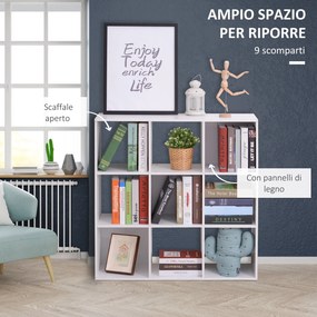 Libreria Moderna 6 Somparti in MDF 91x29,5x91 cm  Bianco...