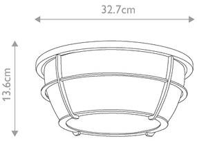Quoizel QZ-CHANCE-F-PNBR- Plafoniera da bagno CHANCE 2xE27/60W/230V IP44