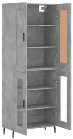 Credenza grigio cemento 69,5x34x180 cm in legno multistrato