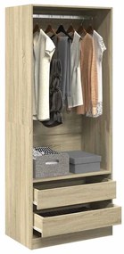 Armadio Rovere Sonoma 80x50x200 Cm İn Legno Multistrato /