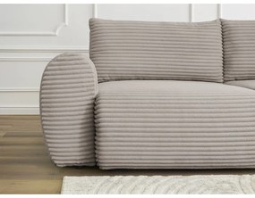 Divano in grigio chiaro/beige allungabile con rivestimento in velluto a coste 257 cm Lucien – Bobochic Paris