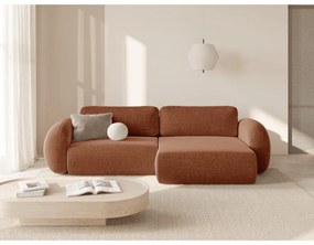 Divano angolare color mattone allungabile/con contenitore con rivestimento in ciniglia Tonale – Cosmopolitan Design