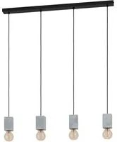 Lampadario Contemporaneo Prestwick 3 4 Luci Acciaio Nero