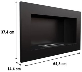 BIO camino incasso GOLF 37,4x64,8 cm 1kW nero TUV