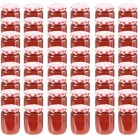 Vaso Marmellata in Vetro Coperchio Bianco e Rosso 48 pz 230 ml 50798