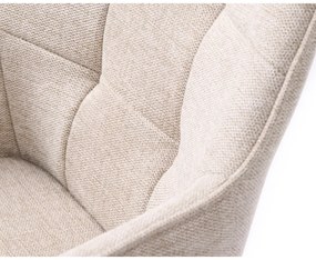 Sedia da pranzo beige in imbottito con braccioli Nolan – Unique Furniture