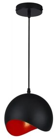 Lampadario rosso-nero con paralume in metallo ø 20 cm Mavia - GTV