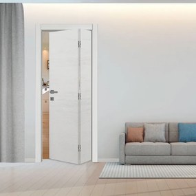 Porta interna pieghevole a libro asimmetrica Mast in legno colore grigio, L 80 x H 210 cm, apertura a destra