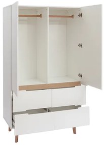 Armadio guardaroba scandinavo bianco e legno chiaro KELMA