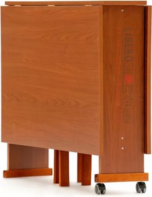 Tavolo richiudibile legno formica con ruote 140x90 cm GIORGIA Ciliegio