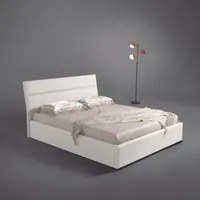 Letto matrimoniale contenitore Ios ecopelle colore bianco