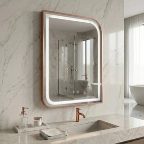 Specchio LED ZONE 70x50 BRUSH  ROSE GOLD