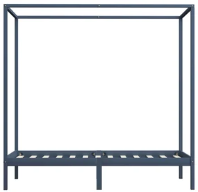 Giroletto a baldacchino grigio legno massello di pino 90x200 cm