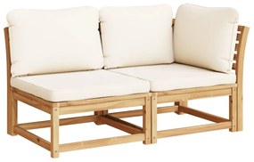 Set salotto da giardino 7 pz con cuscini legno massello acacia