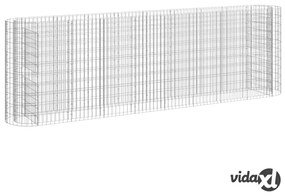 vidaXL Gabbione con Letto Rialzato in Acciaio Zincato 330x50x100 cm