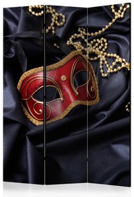 Paravento separè Carnevale - maschera veneziana, gioielli su nero