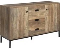 Credenza 120x39,5x77 cm in Truciolato e Metallo Marrone