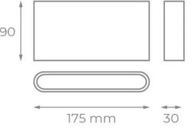 Applique LED 12W Bidirezione IP65 CCT Bianco Variabile Colore Bianco Variabile CCT