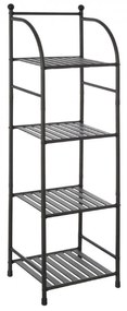 Scaffale Da Bagno Salvaspazio 116 Cm Quattro Ripiani Feridras Nero