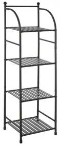 Scaffale Da Bagno Salvaspazio 116 Cm Quattro Ripiani Feridras Nero