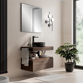 Mobile da bagno sotto lavabo Step noce L 80.3 x H 30 x P 46 cm 1 cassetto, lavabo non incluso