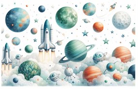 Quadro su tela – Razzo tra i pianeti