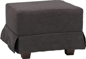Pouf imbottito grigio in tessuto 57x41 h sfoderabile e piedini