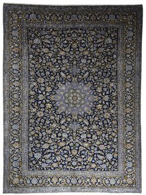 Kashan Tappeto persiano 290 x 410 Blu (Iran) Annodato A Mano
