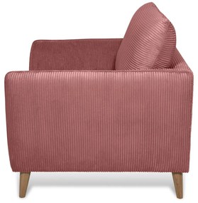 Poltrona in velluto a coste rosa Paris - Scandic