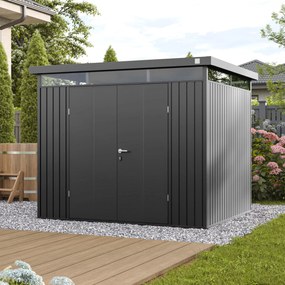 PRIMEYARD Casetta da giardino 240 x 210 cm, grigio ombra metallizzato - (GFPV00984)