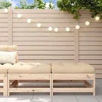 Poggiapiedi da Giardino con Cuscini 2 pz Legno Massello di Pinocod mxl 83166