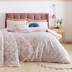 Biancheria da letto rosa per letto singolo 135x200 cm Darcy Floral – Catherine Lansfield