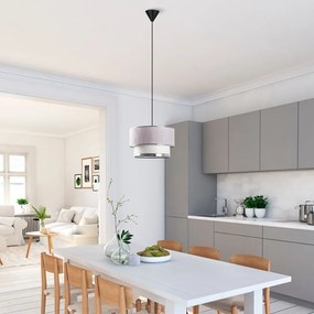 Lampadario grigio/argentato con paralume in tessuto ø 30 cm Cake – Opviq lights