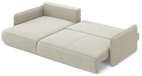 Divano angolare color crema allungabile/con contenitore (con penisola a sinistra) Nanea – Makamii