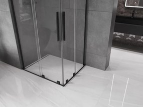 Mexen Velar L Duo cabina doccia scorrevole 100 x 90 cm, trasparente, nero - 871-100-090-02-03-70