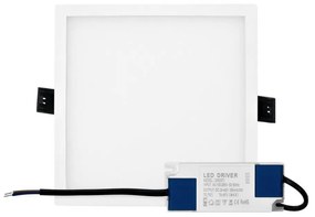 Pannello LED 12W da incasso Quadrato, Foro Tondo Ø130mm CCT Colore Bianco Variabile CCT