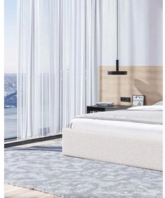 Letto matrimoniale imbottito beige con contenitore con griglia 160x200 cm Bufo - MESONICA