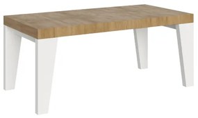 Tavolo allungabile 90x180/284 cm Naxy Mix piano Quercia Natura - gambe Bianco Frassino